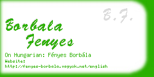 borbala fenyes business card