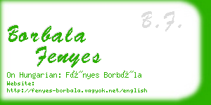 borbala fenyes business card